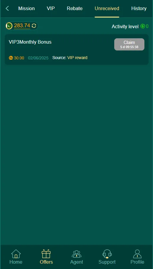 Unrecieved Money